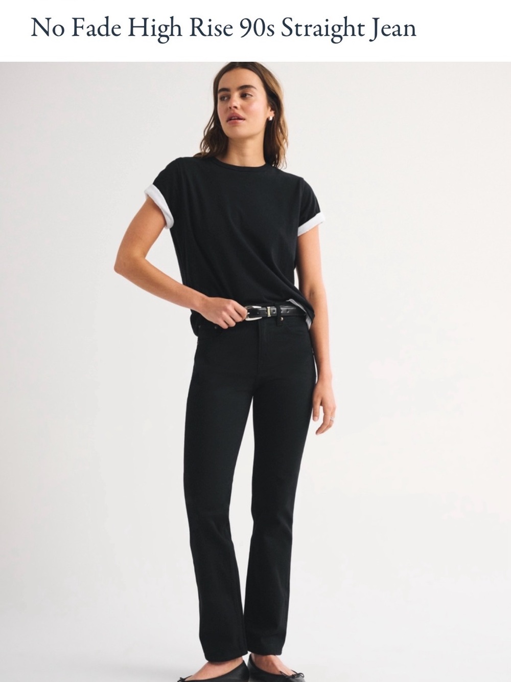 Abercrombie & Fitch High-Rise Straight Jeans - Black 26 short